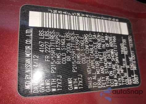 2012 Nissan Juke Sl z USA, uszkodzony, nr VIN JN8AF5MV4CT121966